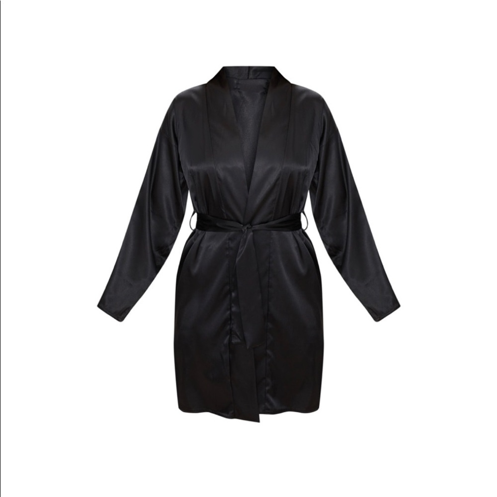 PLT Black Satin Robe - Picture 2 of 3